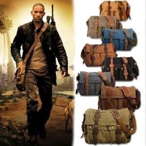 Muchuan large messenger ASO Will Smith in I am Legend brown canvas and leather